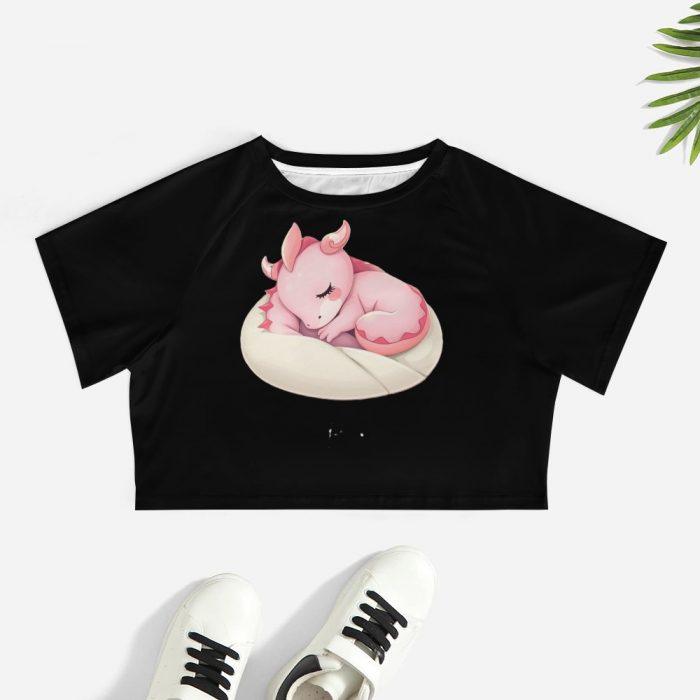 🩷Sleepy Pink Dragon Crop Top – First Kiss Butterflies Collection - Image 7
