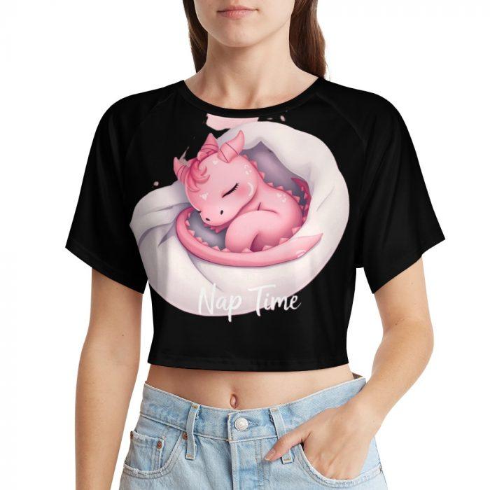 💤Nap Time Pink Dragon Crop Top – First Kiss Butterflies Collection - Image 10