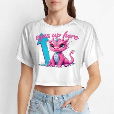 🐲Eyes Up Here Pink Dragon Crop Top – Muffin Town Collection