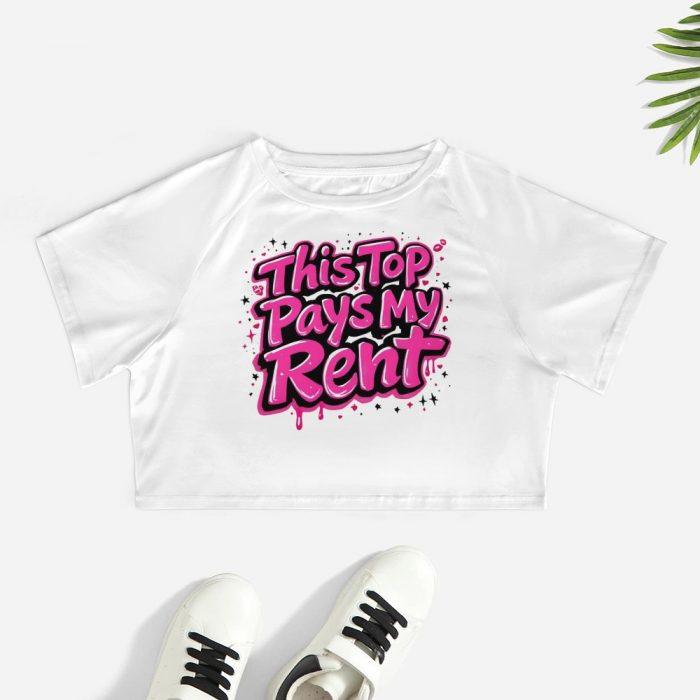 This Top Pays My Rent Crop Top – Heartbreak City Graffiti Collection - Image 2