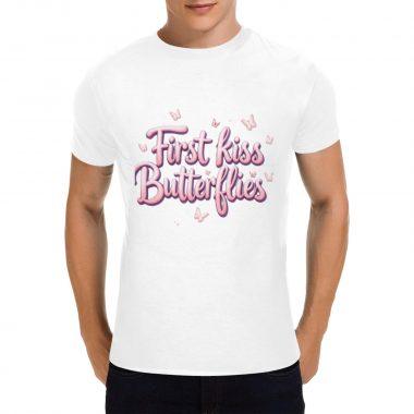 First Kiss Butterflies – Logo Graphic T-Shirt （Made in USA，Ships to USA Only）