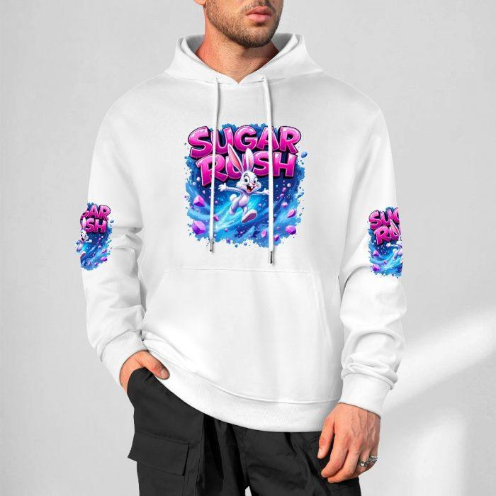 Sugar Rush Hoodie – Energetic Cartoon Bunny Hoodie with Neon Splash Graphics - Image 4