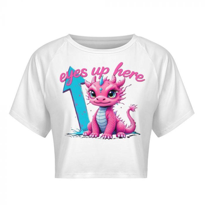 🐲Eyes Up Here Pink Dragon Crop Top – Muffin Town Collection - Image 3