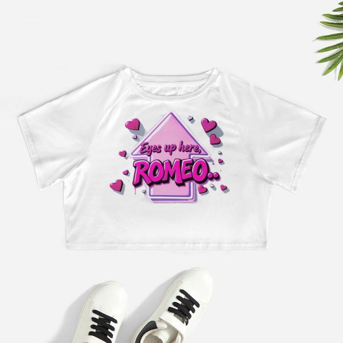 💘Eyes Up Here, Romeo Crop Top – Muffin Town Collection - Image 2