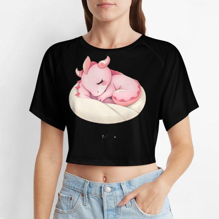 🩷Sleepy Pink Dragon Crop Top – First Kiss Butterflies Collection - Image 6