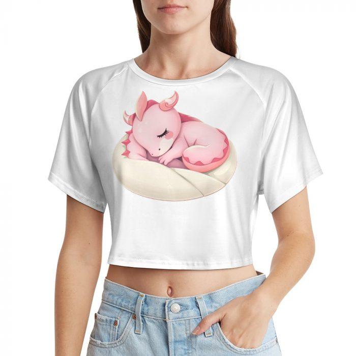 🩷Sleepy Pink Dragon Crop Top – First Kiss Butterflies Collection - Image 5