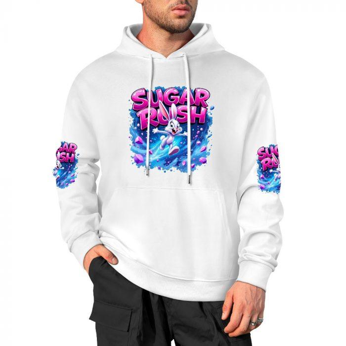 Sugar Rush Hoodie – Energetic Cartoon Bunny Hoodie with Neon Splash Graphics - Image 3