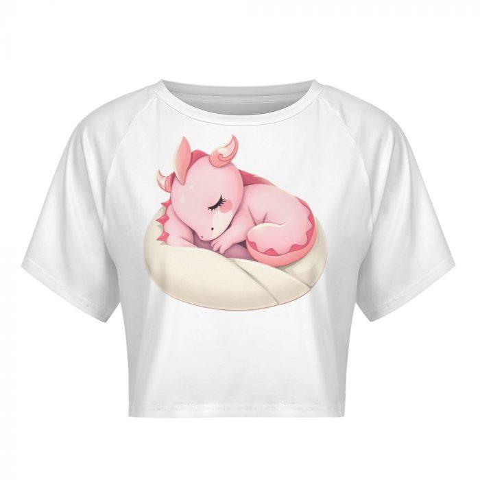 🩷Sleepy Pink Dragon Crop Top – First Kiss Butterflies Collection - Image 3