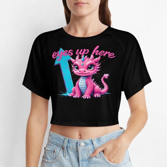 🐲Eyes Up Here Pink Dragon Crop Top – Muffin Town Collection - Image 6