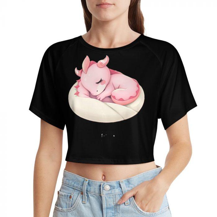 🩷Sleepy Pink Dragon Crop Top – First Kiss Butterflies Collection - Image 10
