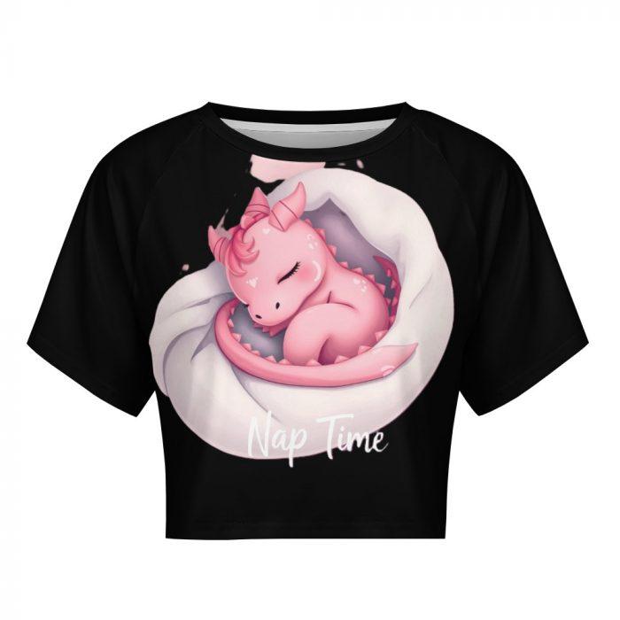 💤Nap Time Pink Dragon Crop Top – First Kiss Butterflies Collection - Image 8