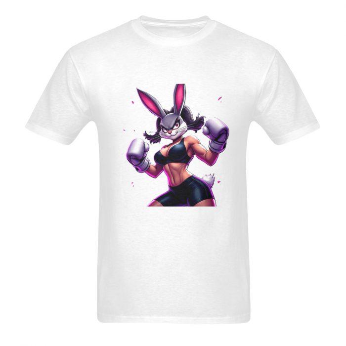 Buff Bunny Boxer Graphic Tee – Fierce Flirty Fighter Shirt （Made in USA，Ships to USA Only） - Image 3