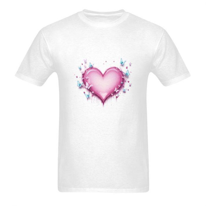 Drip Heart & Butterflies – Softcore Glow Graphic T-Shirt（Made in USA，Ships to USA Only） - Image 7