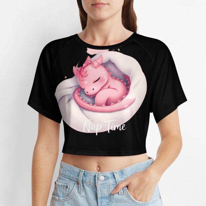 💤Nap Time Pink Dragon Crop Top – First Kiss Butterflies Collection - Image 6