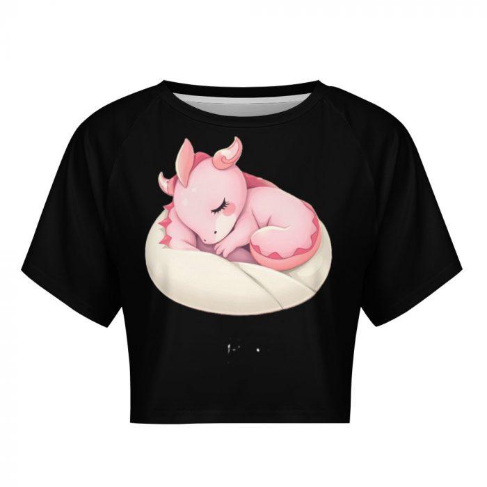 🩷Sleepy Pink Dragon Crop Top – First Kiss Butterflies Collection - Image 8