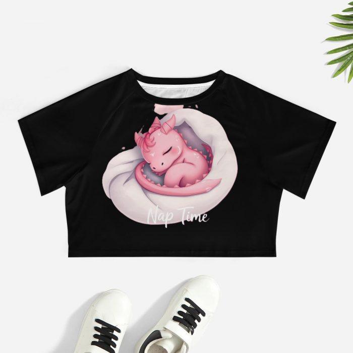 💤Nap Time Pink Dragon Crop Top – First Kiss Butterflies Collection - Image 7
