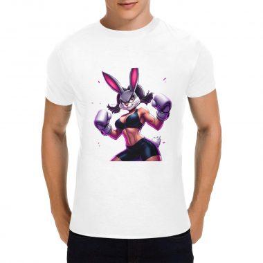 Buff Bunny Boxer Graphic Tee – Fierce Flirty Fighter Shirt （Made in USA，Ships to USA Only）