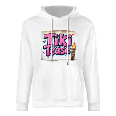 Tiki Tease Hoodie – Vintage Poster Graffiti Hoodie with Tiki Torch Graphic
