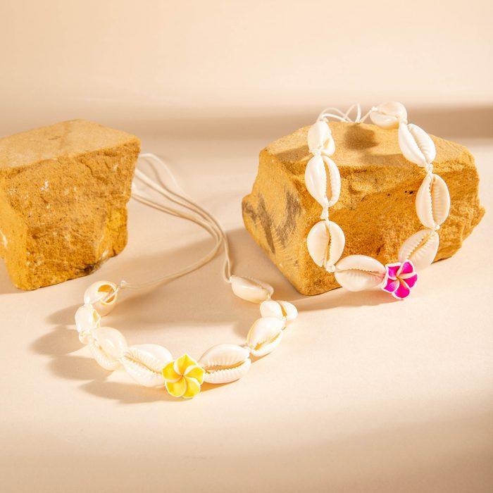 Color Contrasting Shells Hand-knitted Anklets - Image 3