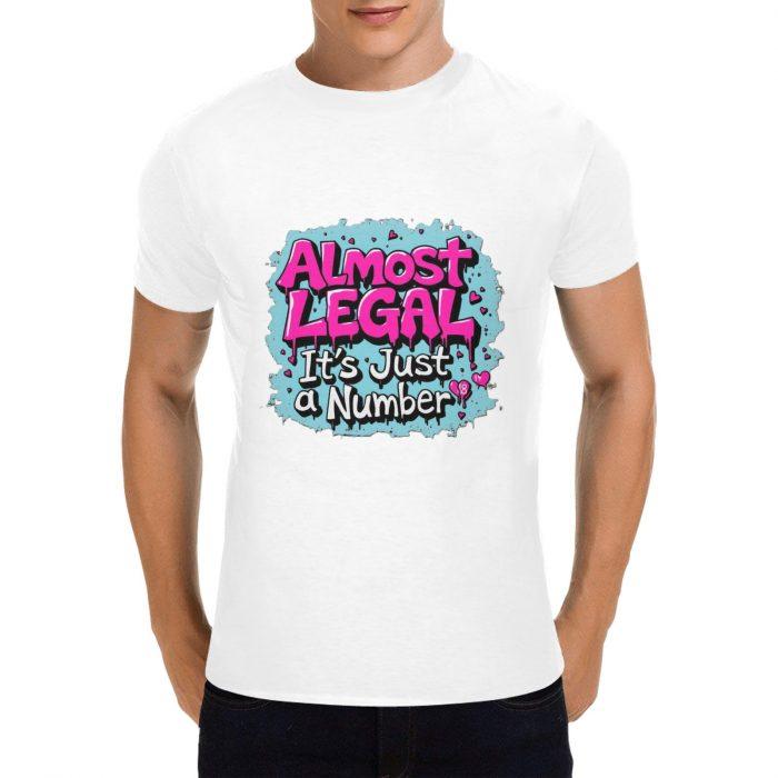 Almost Legal – It’s Just a Number Tee – Bold Flirty Statement Shirt（Made in USA，Ships to USA Only）