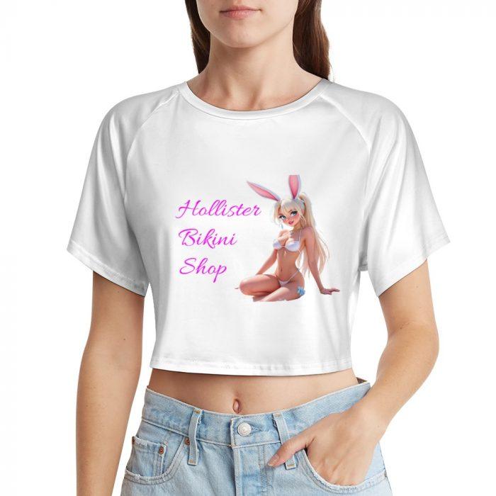Hollister Bikini Shop Bunny Crop – Flirty White Tee - Image 5