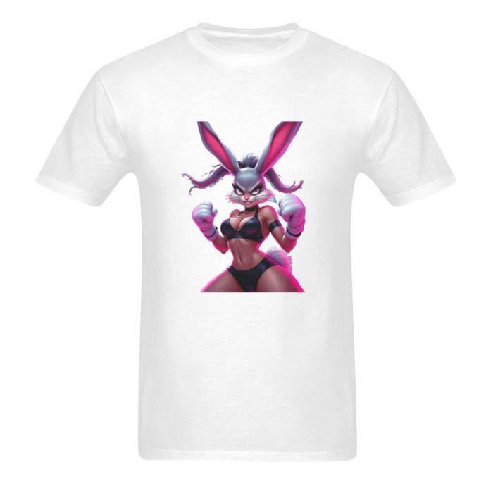 Fierce Pink Boxer Bunny Tee – Flirty Fighter Graphic Shirt（Made in USA，Ships to USA Only） - Image 7