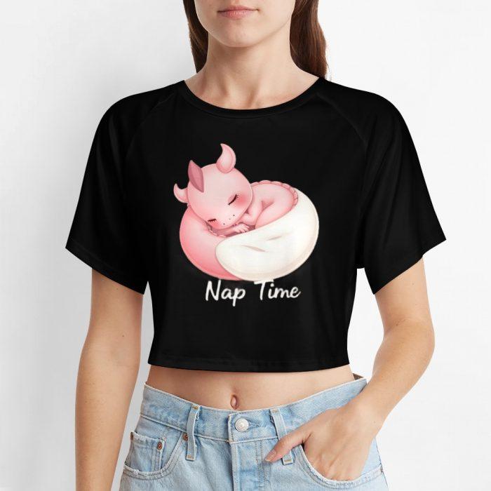 Sleepy Baby Dragon Crop – Kawaii Cozy Fantasy Tee - Image 6