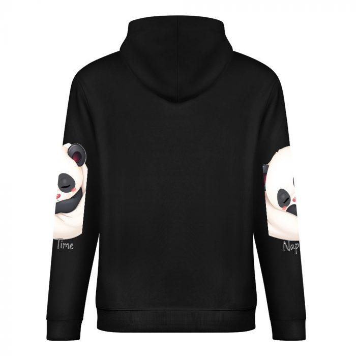 Nap Time Panda Hoodie – Black Hoodie with Sleeping Panda Graphic and Sleeve Prints - Image 6