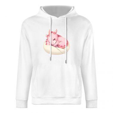 Nap Time Pink Dragon Hoodie – Soft Fantasy Creature Hoodie with Sleeping Dragon Art