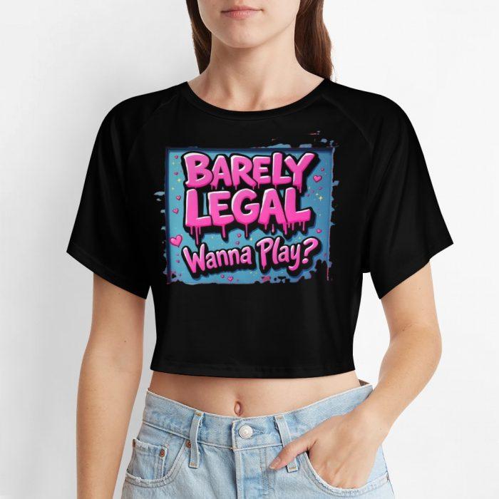Barely Legal Wanna Play? Framed Crop Top – Muffin Town Collection - Image 6