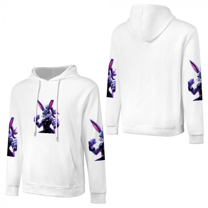 Bad Bunny Hoodie – White Hoodie with Bold Purple Street Bunny Graphic - Image 5