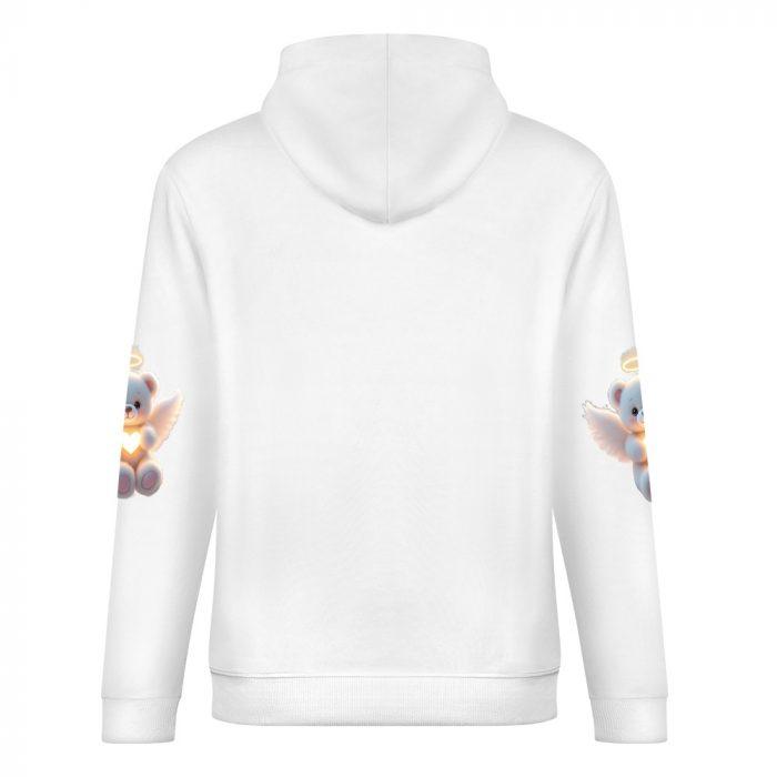 Glow Heart Angel Bear Hoodie – Soft White Hoodie with Wings, Halo & Glowing Chest Graphic - Image 6