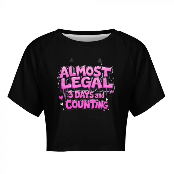 Almost Legal Countdown Crop – Graffiti Pink 3 Days Tee - Image 8