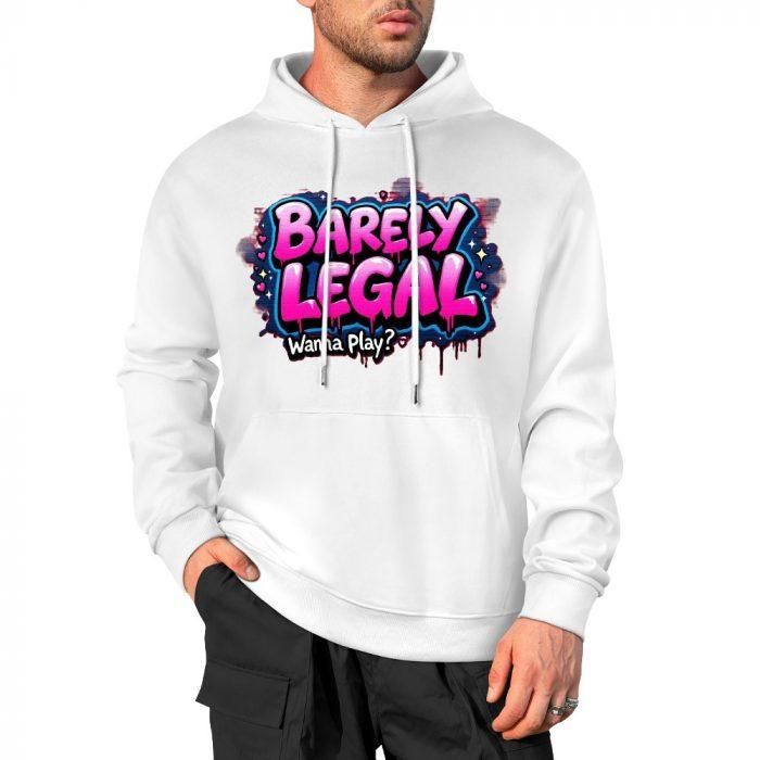 Barely Legal Hoodie – “Wanna Play?” Graffiti Bubble Text Hoodie for Bold Girls - Image 3