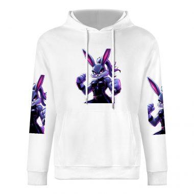 Dark Bunny Brawler Hoodie – White Combat Bunny Streetwear