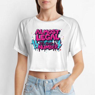 Almost Legal Crop – Aqua Flame “Just a Number” Tee
