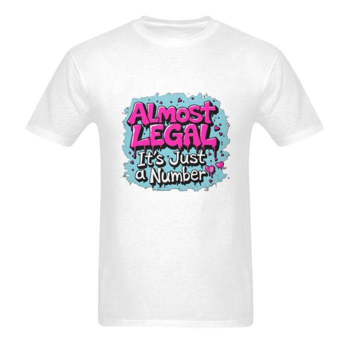 Almost Legal – It’s Just a Number Tee – Bold Flirty Statement Shirt（Made in USA，Ships to USA Only） - Image 3