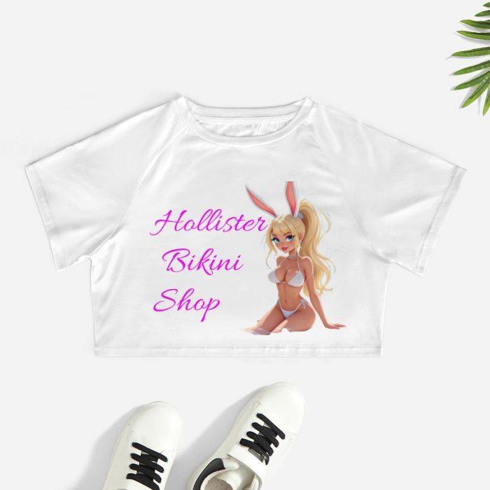 Hollister Bikini Shop Bunny Crop – Flirty White Tee - Image 2
