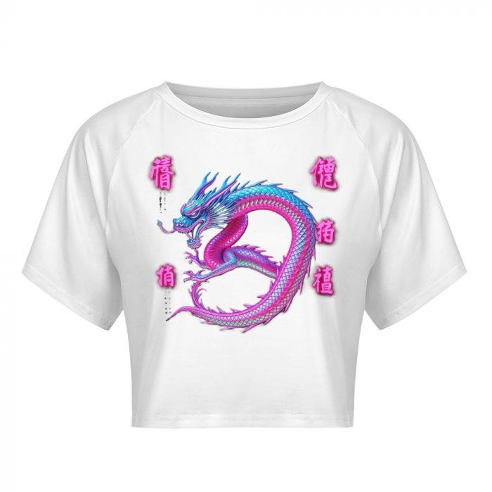 🐉Electric Neon Dragon Crop Top – Tokyo’s Red Light District - Image 3