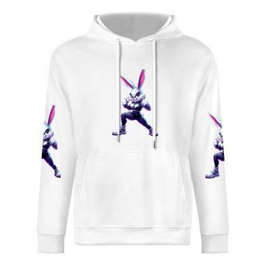 Combat Bunny Hoodie – Fierce Fighter Bunny Hoodie with Bold Sleeve Graphics