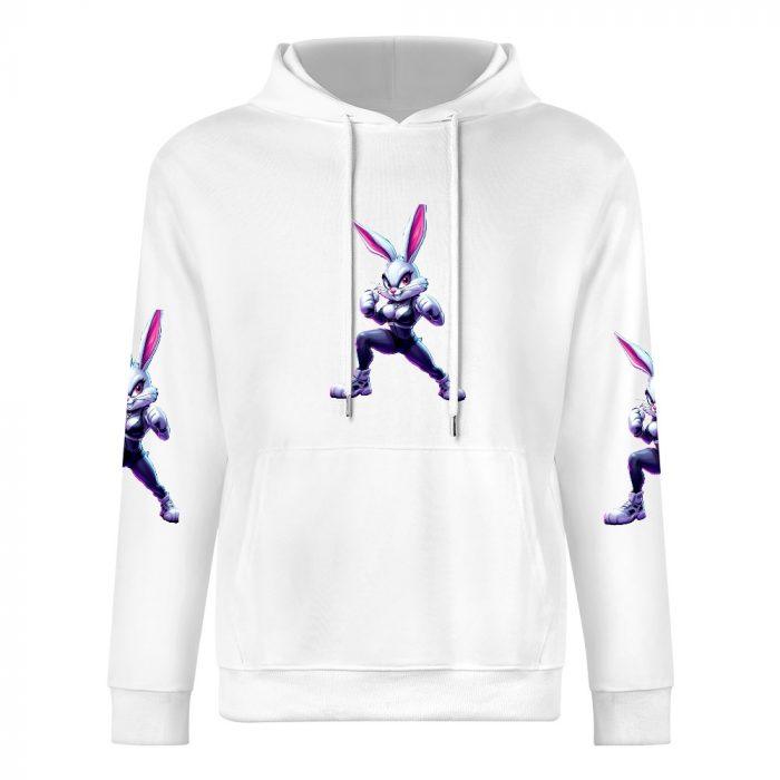 Combat Bunny Hoodie – Fierce Fighter Bunny Hoodie with Bold Sleeve Graphics
