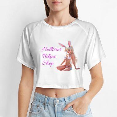 Hollister Bikini Shop Bunny Crop – Flirty White Tee