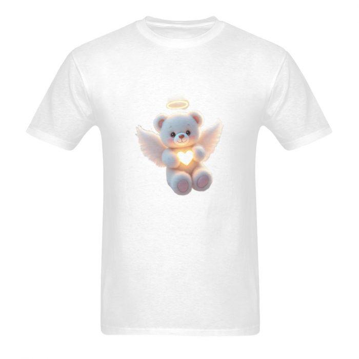 Angel Bear Glow Heart Tee – Soft Dreamcore Aesthetic Shirt （Made in USA，Ships to USA Only） - Image 3