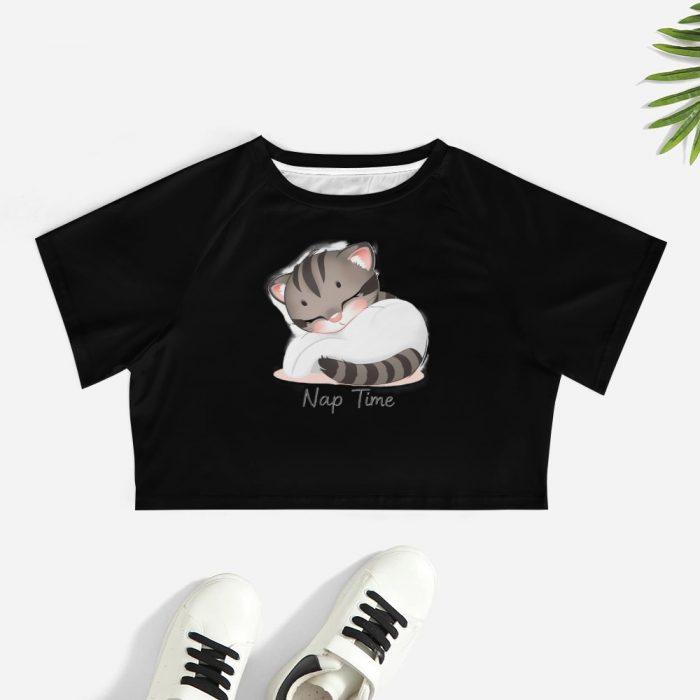 Nap Time Kitty Crop – Cozy Sleepy Cat Tee - Image 7
