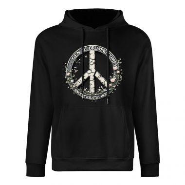 Gen Z Brewing Peace Hoodie – Black Hoodie with Floral Peace Sign and "Since You’re Still Here" Slogan