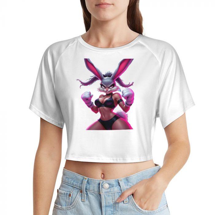 Knockout Bunny Crop – Savage Pink Power Tee - Image 5