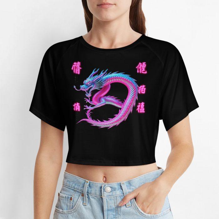🐉Electric Neon Dragon Crop Top – Tokyo’s Red Light District - Image 6
