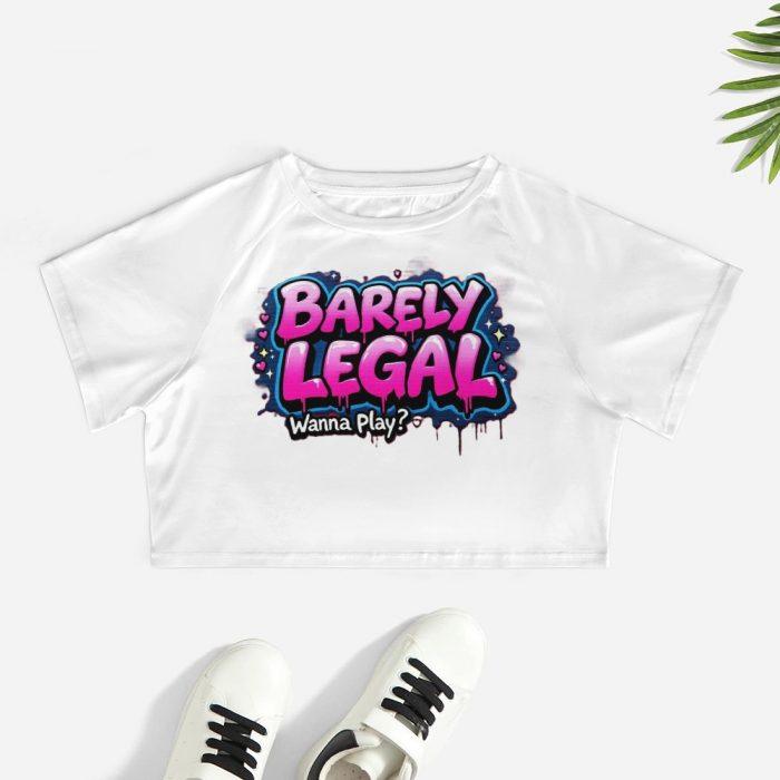 Barely Legal Crop Top – Wanna Play? – Muffin Town Collection - Image 2