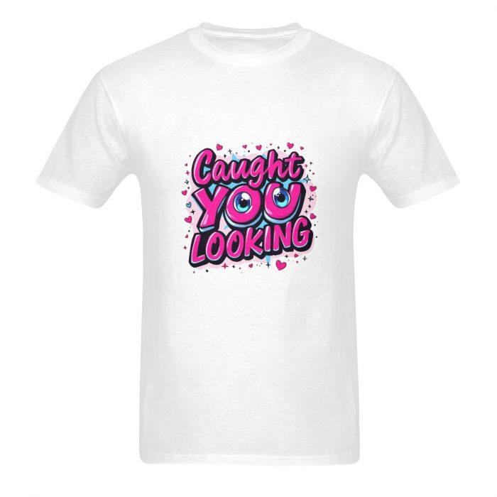 Caught You Looking – Bubble Letter Flirty Graphic T-Shirt（Made in USA，Ships to USA Only） - Image 7