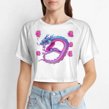 🐉Electric Neon Dragon Crop Top – Tokyo’s Red Light District